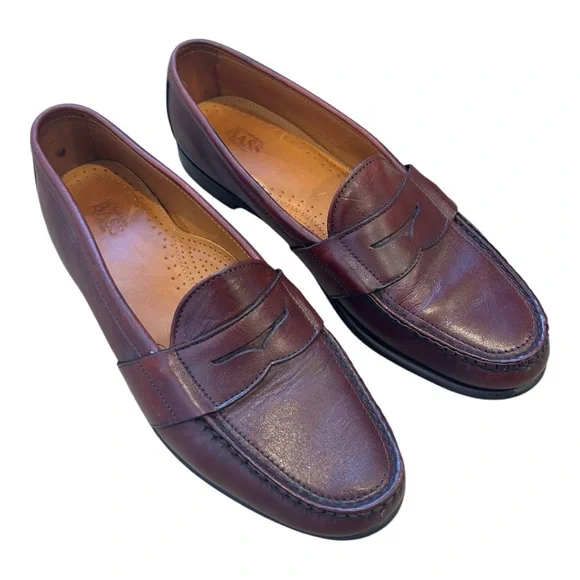 G.H. Bass & Co. Mens Burgundy Penny Loafer Dress Shoes 11 M - Picture 1 of 13